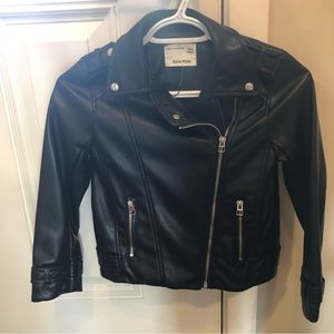 Zara kids- vegan black biker jacket